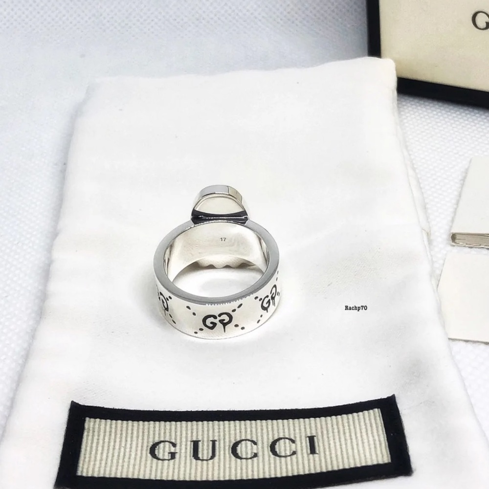 New Authentic Gucci Ghost Sterling Silver Ring - Picture 4 of 10